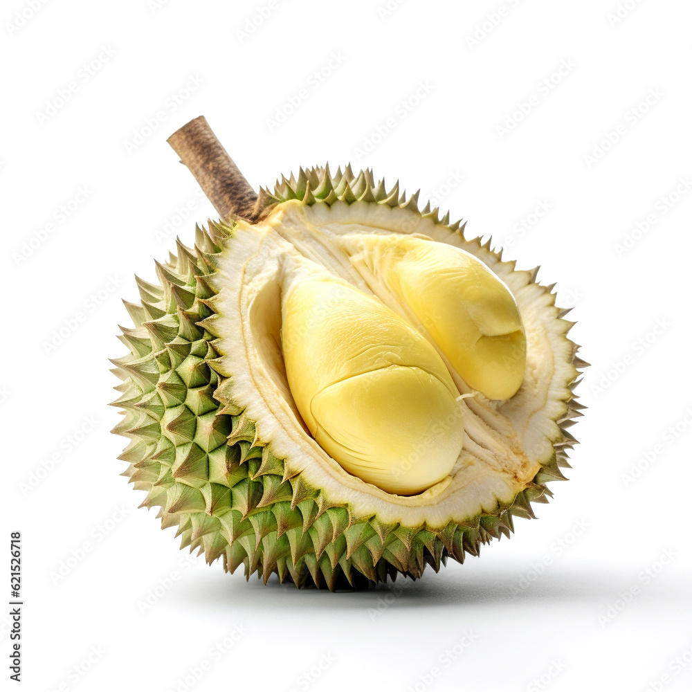 Obraz premium ドリアン 白背景 AI生成画像 ジェネレーティブAI