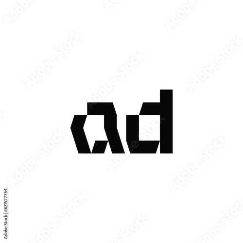 AD monogram logo design letter text name symbol monochrome logotype alphabet character simple logo