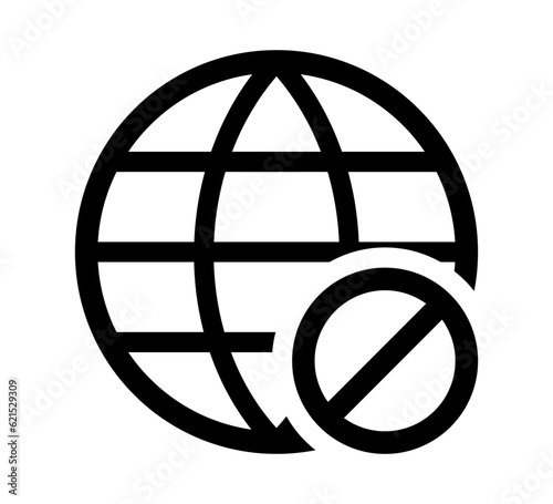No network connection icon. No internet icon. Global networking symbol.