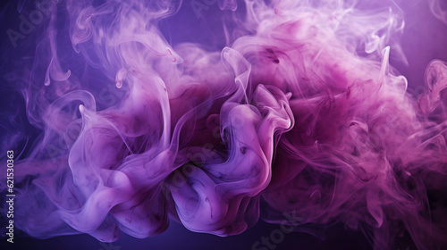 the charm of purple smoke billowing against a dark backdrop, AI-Generated