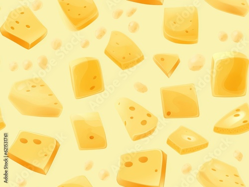 Gouda Cheese drawn style seamless tiles (generative AI)