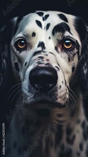 Dalmatian with a beautiful background. Generative AI