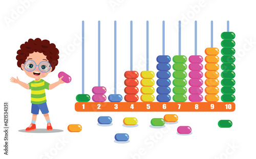 cute playing with bead abacus