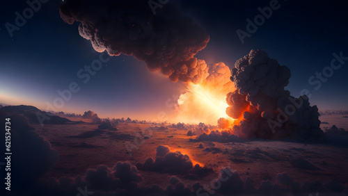 Naklejka 隕石の衝突｜Meteor impact.Generative AI