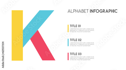 Letter K vector alphabet and other elements for infographics