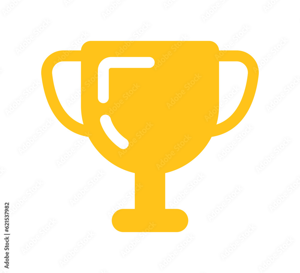 Vector trophy icon. Simple yellow, gold winner symbol design. Vector trophy icon. Simple yellow, gold winner symbol design.
