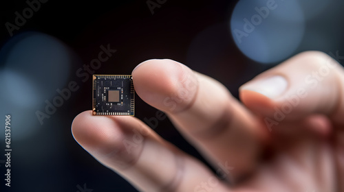 Man, Holding, Microchip, Technology, Electronics, Innovation, Circuitry, Processor, Digital, Chip, Computer, Silicon, Tech, Integrated circuit, Hardware, Semiconductor, Microelectronics, Electronics i photo