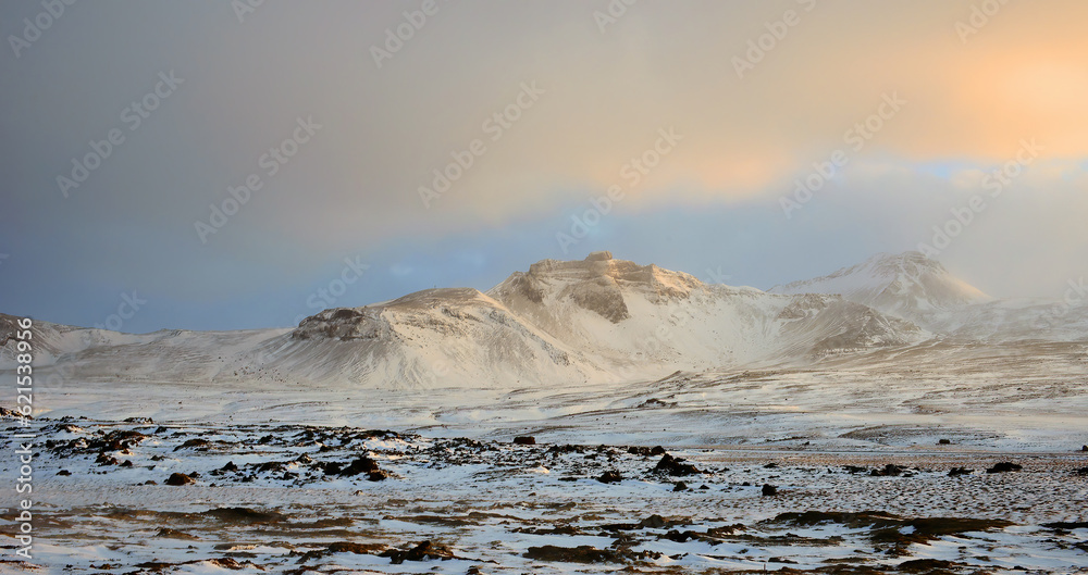 The Snowy Highlands of Iceland in Winter