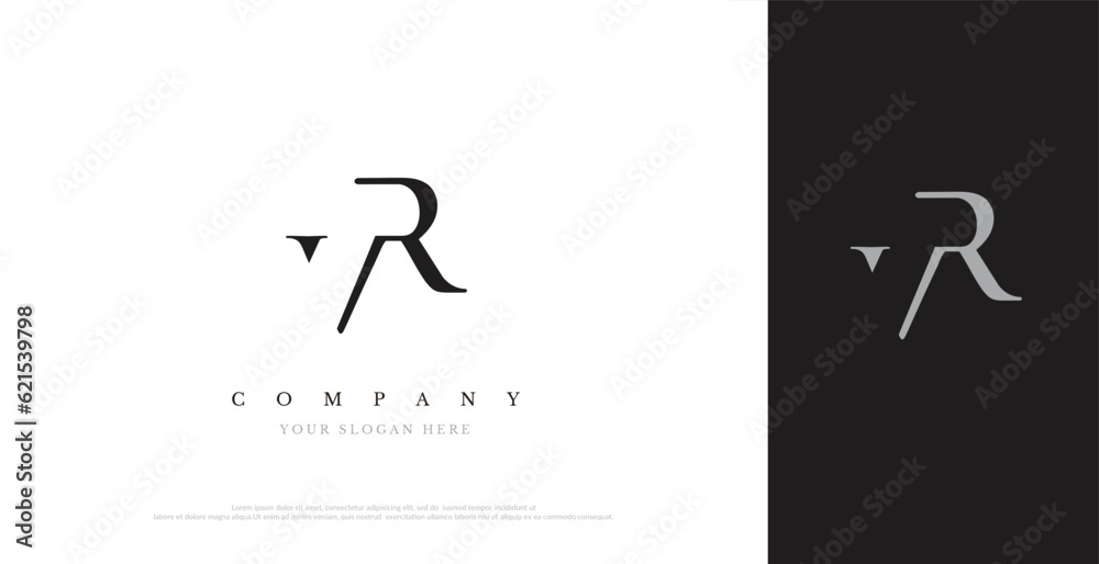 Initial VR Logo Design Vector Initial VR Logo Design Vector