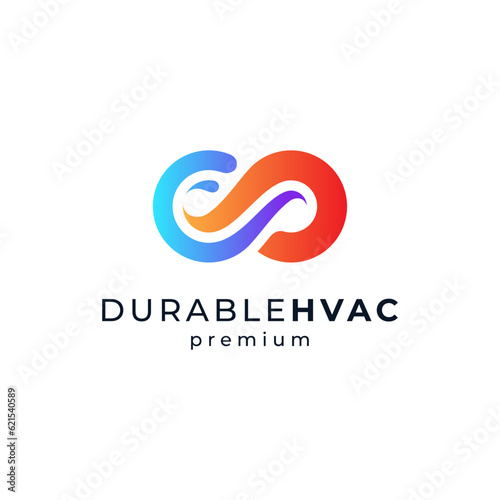 colorful Unlimited HVAC logo design template