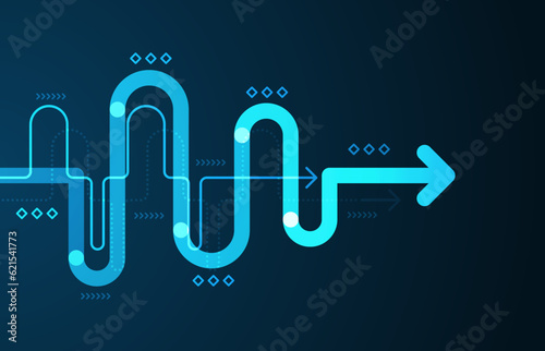 Abstract arrow direction. Technology background. High speed. Hi-tech