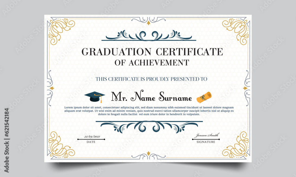 Certificate template. modern value design and layout luxurious. Certificate of achievement abstract geometric texture. Diploma of modern design or gift certificate.