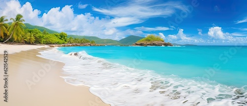 a vibrant shot of a beach with turquoise water, generative ai © Perfect PNG