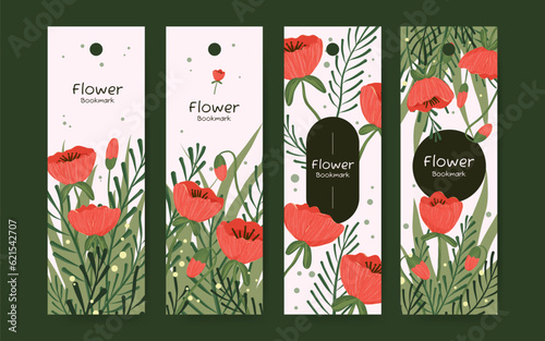 Hand drawn floral bookmark design