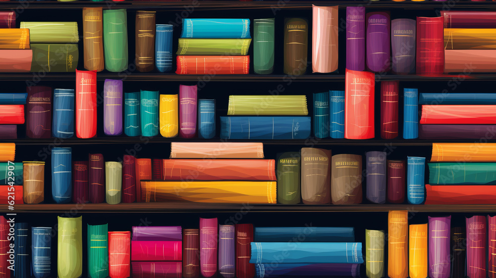 Seamless pattern background illustration made of colorful books like a bookcase Seamless pattern background illustration made of colorful books like a bookcase