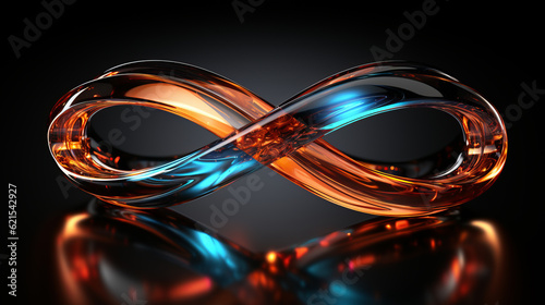 Infinity symbol colorful digital art on black background