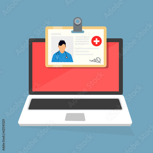  tesserino sanitario di un medico uomo e donna illustrazioni fondo trasparente isolato icona laptop, pc