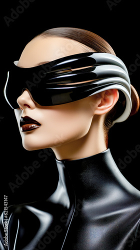 Futuristic Fashion Style with Mask Abstrakt Digital Art Illustration Generative AI KI Wallpaper Journal