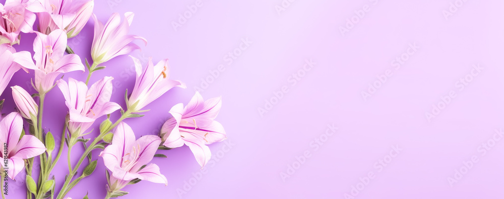 beautiful spring flowers on paper background. Generative AI beautiful spring flowers on paper background. Generative AI
