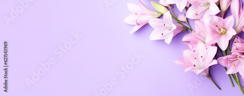 beautiful spring flowers on paper background. Generative AI