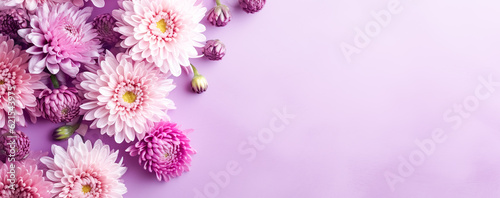 beautiful spring flowers on paper background. Generative AI