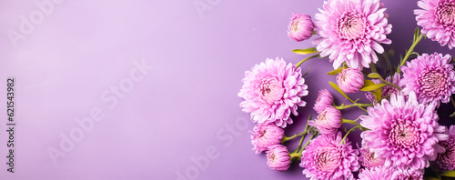 beautiful spring flowers on paper background. Generative AI