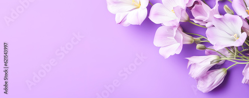 beautiful spring flowers on paper background. Generative AI