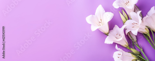 beautiful spring flowers on paper background. Generative AI