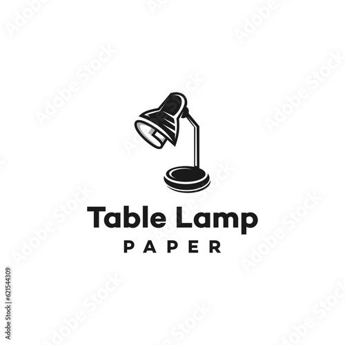 Study table lamp, paper vector labels, logos and emblem Study table lamp with combination paper. Suitable for your design need, logo, illustration, animation, etc.