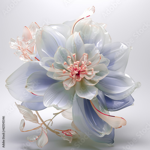 Glass flower isolated on white background
