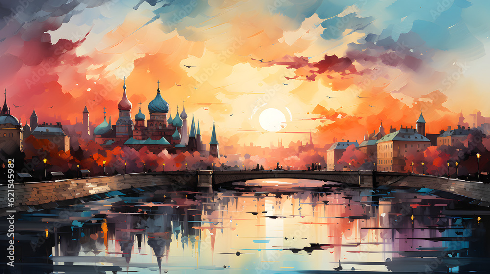 Fototapeta premium Abstract Art The Taj Mahal