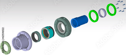 mechanical seal pump 3D illustration