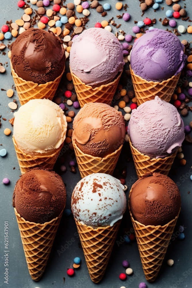 Ice cream cone on the background Generative AI Ice cream cone on the background Generative AI
