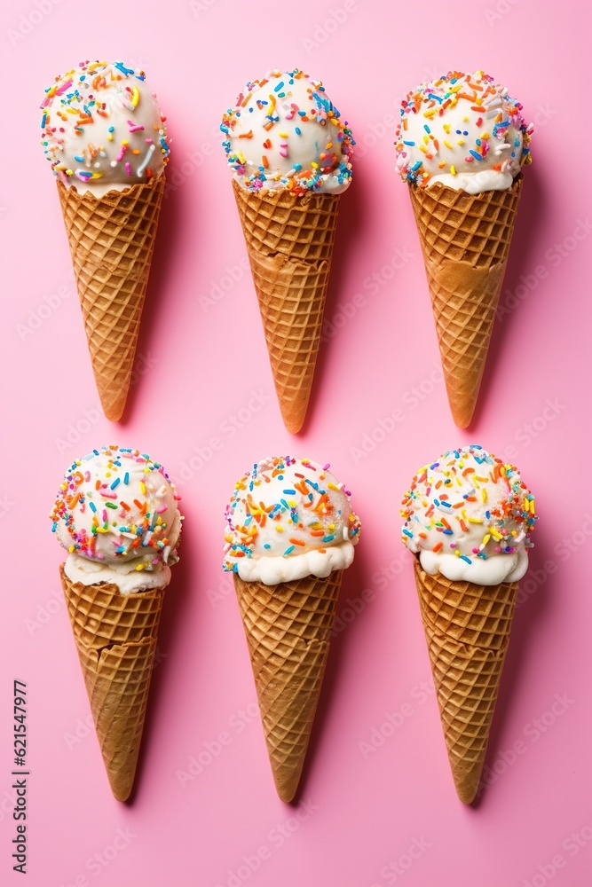 Ice cream cone on the background Generative AI Ice cream cone on the background Generative AI