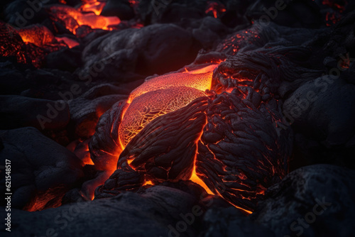 Magma lava cracked glow, embers. AI generated