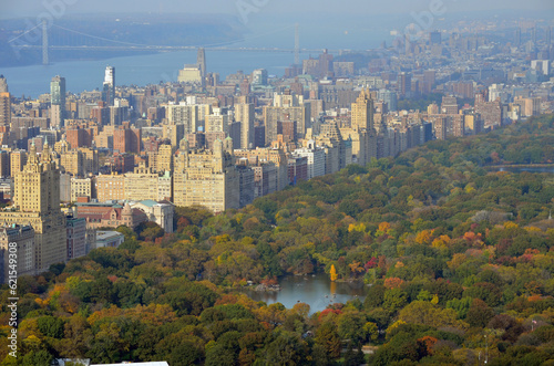 New York, Manhattan Central Park et Hudson river