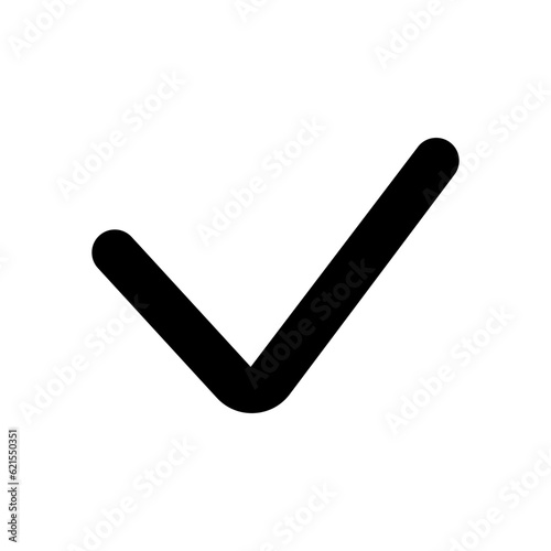 Vector check checkmark verify mark icon. Black, white background. Perfect for app and web interfaces, infographics, presentations, marketing, etc.