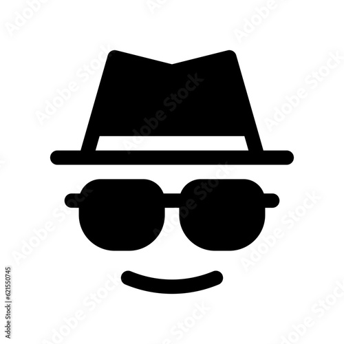Editable vector incognito hat glasses user icon. Part of a big icon set family. Perfect for web and app interfaces, presentations, infographics, etc