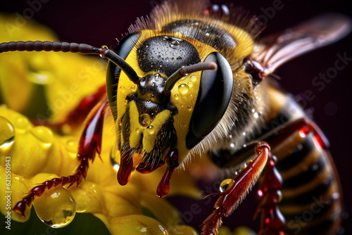 Macro shots of flowers blooming and insects in nature. Wasp © Sammi