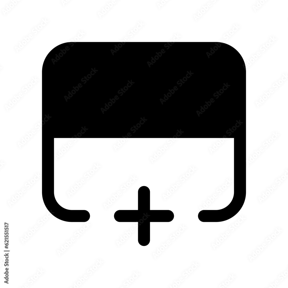 Obraz premium Editable add row below vector icon. Part of a big icon set family. Perfect for web and app interfaces, presentations, infographics, etc