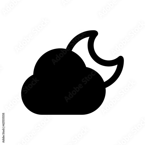 Editable night sky, moon and cloud vector icon. Part of a big icon set family. Perfect for web and app interfaces, presentations, infographics, etc
