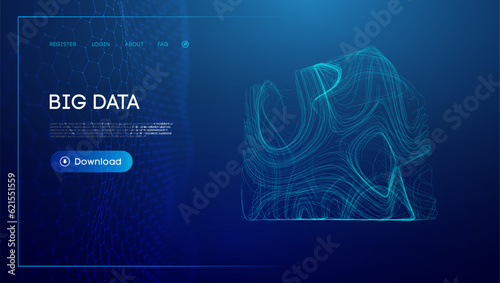 Data cube blockchain technology background. Futuristic network vector illustration.