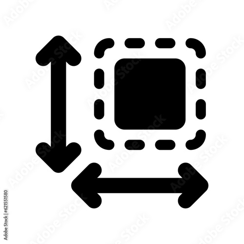 Editable size, area measurement vector icon. Part of a big icon set family. Perfect for web and app interfaces, presentations, infographics, etc