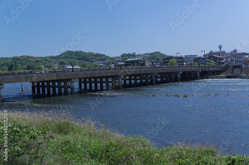 Uji River and Tachibana Bridge, Uji City, Kyoto Prefecture. © micromagic