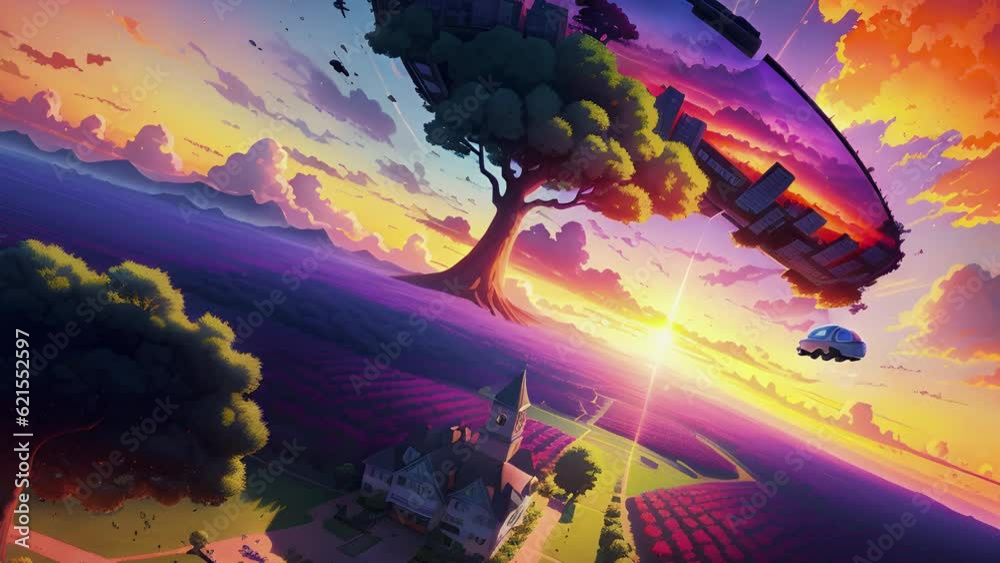 Creating a beautiful fantasy landscape with the help of artificial intelligence.