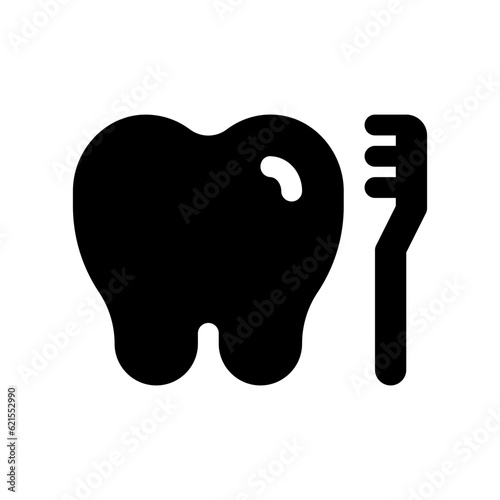 Editable tooth and brush vector icon. Dentistry, healthcare, medical. Part of a big icon set family. Perfect for web and app interfaces, presentations, infographics, etc
