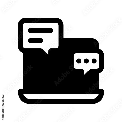 Editable online discussion, comment vector icon. Online learning, course, tutorial. Part of a big icon set family. Perfect for web and app interfaces, presentations, infographics, etc