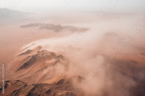 Aerial view of a windy desert © Artem