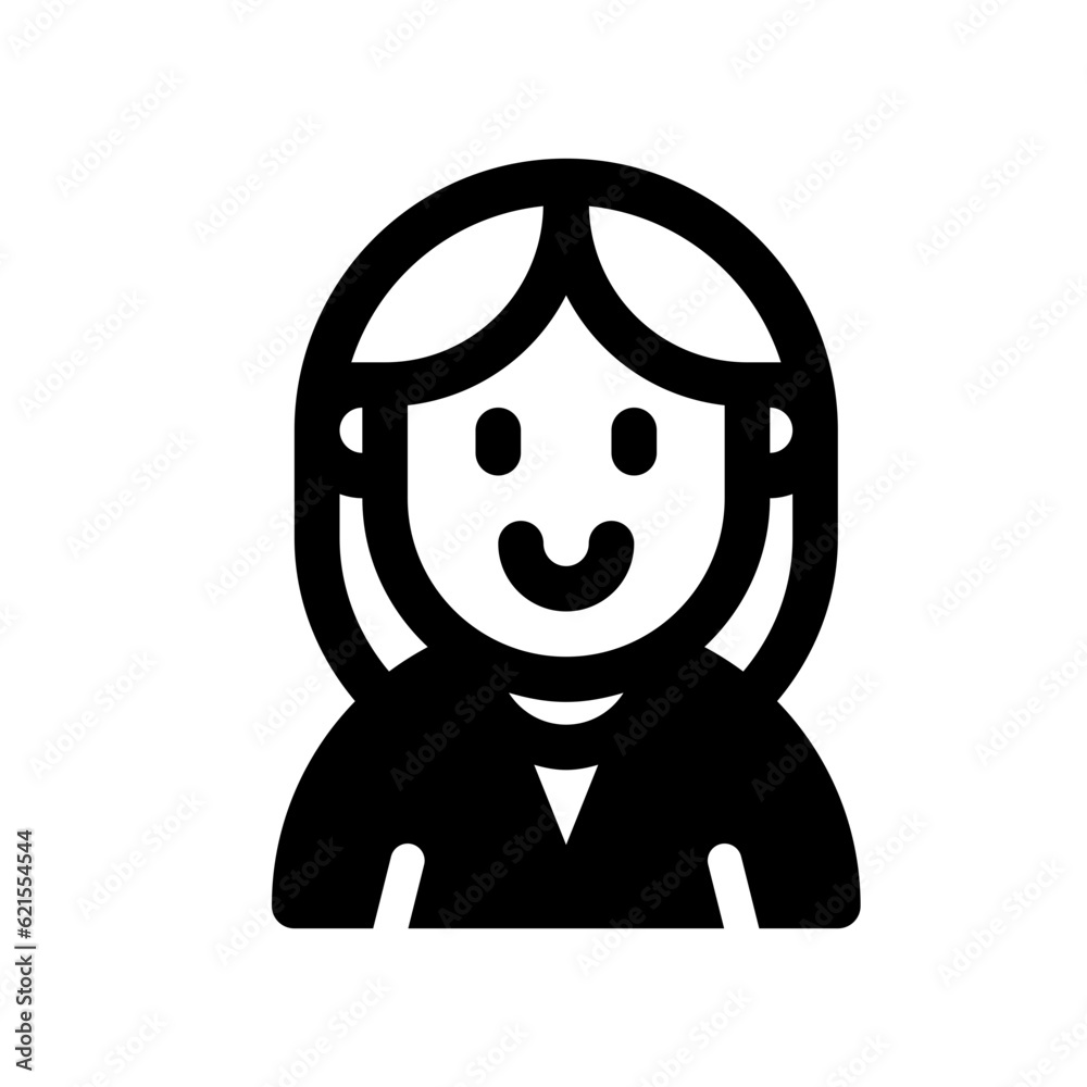 Editable female employee avatar vector icon. User, profile, identity, persona. Part of a big icon set family. Perfect for web and app interfaces, presentations, infographics, etc Editable female employee avatar vector icon. User, profile, identity, persona. Part of a big icon set family. Perfect for web and app interfaces, presentations, infographics, etc