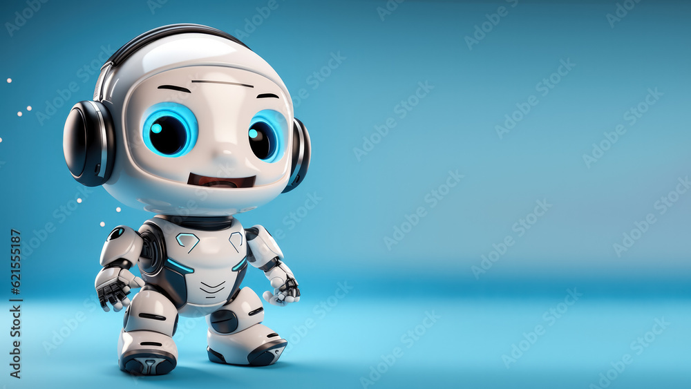 Artificial intelligence isolated on blue background, copy space, isolated Artificial intelligence isolated on blue background, copy space, isolated